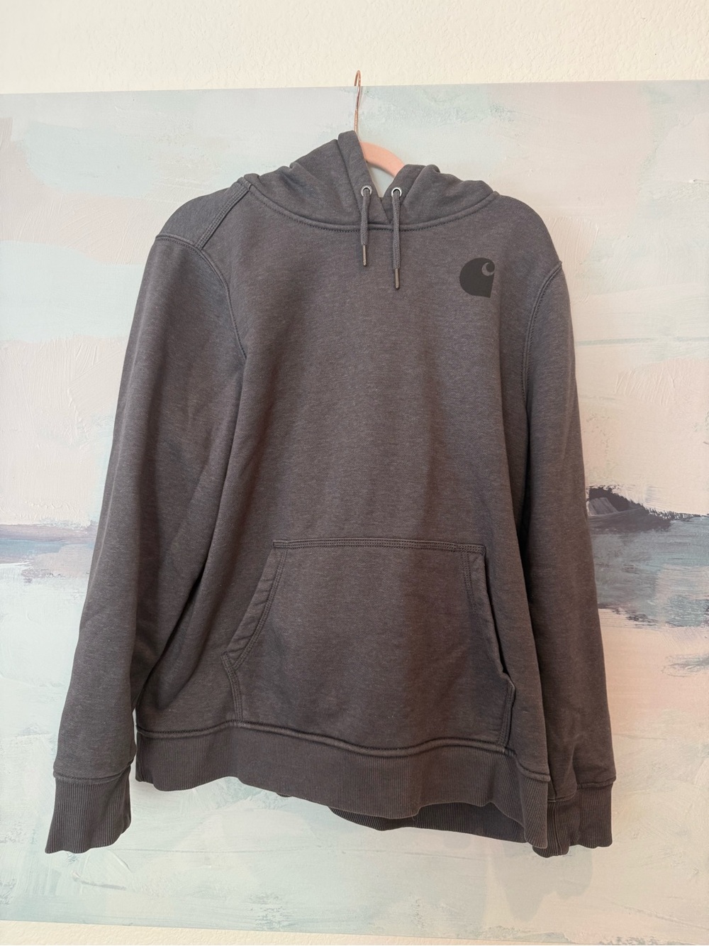 Carhartt Charcoal Gray Pullover Hoodie with Logo